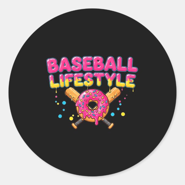 Baseball Lifestyle 101 Apparel Youth Drip Baseball Classic Round Sticker (Front)