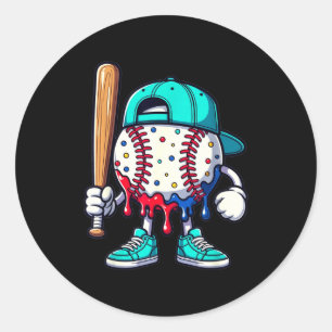 Baseball Lifestyle 101 Apparel Youth Drip Baseball Classic Round Sticker