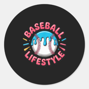 Baseball Lifestyle 101 Apparel Youth Drip Baseball Classic Round Sticker