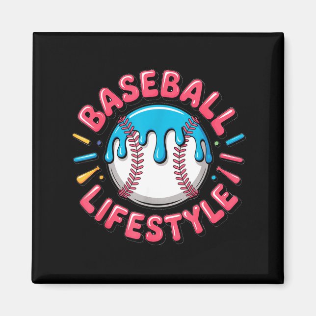 Baseball Lifestyle 101 Apparel Youth Drip Baseball Magnet (Front)