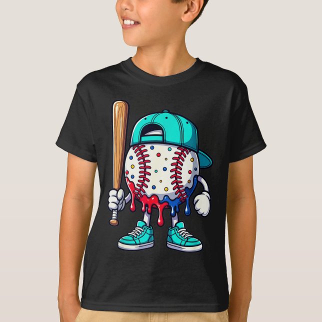 Baseball Lifestyle 101 Apparel Youth Drip Baseball T-Shirt (Front)