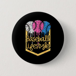 Baseball Lifestyle Ball Sprinkles Drip Boys Kids M 6 Cm Round Badge