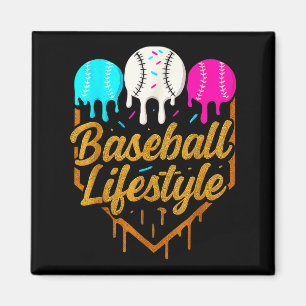 Baseball Lifestyle, Baseball Drip Icecream  Magnet