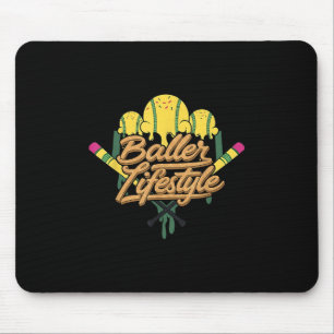 Baseball Lifestyle Home Plate Ice Cream Drip Men B Mouse Pad