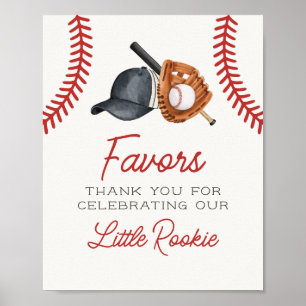 Baseball Little Rookie Favours Birthday Party Sign
