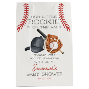 Baseball Little Rookie Home Run Baby Shower Favor Medium Gift Bag