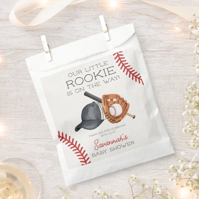 Baseball Little Rookie Home Run Baby Shower Favour Bags (Clipped)