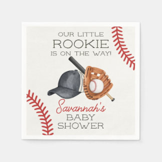 Baseball Little Rookie Home Run Baby Shower Napkin