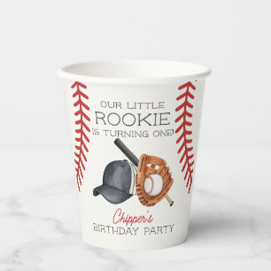 Baseball Little Rookie Home Run Birthday Decor Paper Cups