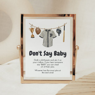 Baseball Little Slugger Baby Shower Don't Say Baby Poster