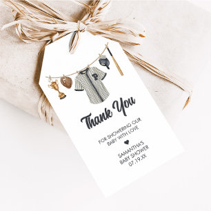 Baseball Little Slugger Baby Shower Favour Tags