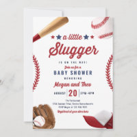 Baseball Little Slugger On The Way Baby Shower