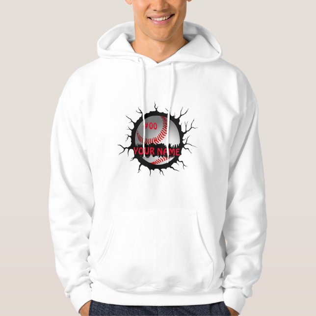 Baseball Logo, Baseball Custom Name, Baseball Gift Hoodie (Front)