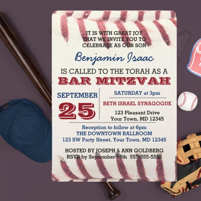 Baseball Look Bar Mitzvah Invitation (Creator Uploaded)