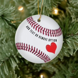 Baseball Love Christmas Ceramic Tree Decoration