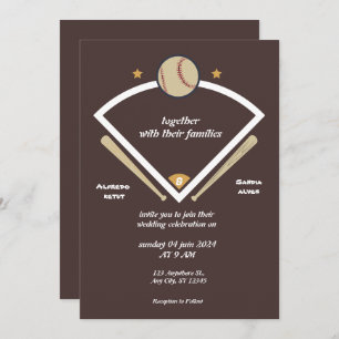 Baseball love sports Theme Wedding Invitations
