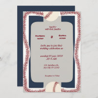 Baseball love sports Theme Wedding Invitations