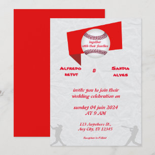 Baseball  love sports Theme Wedding Invitations