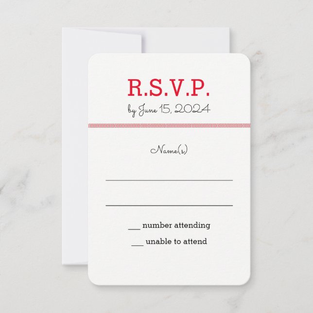 Baseball Love Wedding RSVP Invitation (Front)