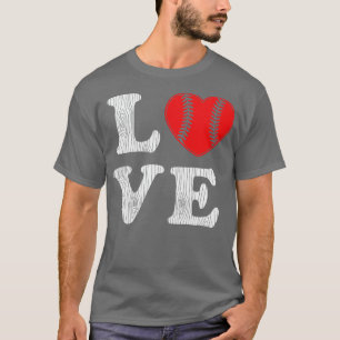 Baseball Love White Text Baseball Lover Gift T-Shirt
