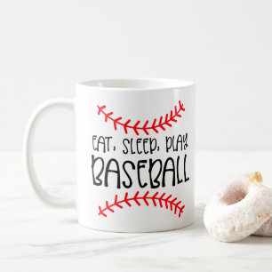 Baseball Lover Eat Sleep Play  Mom Dad Softball Coffee Mug
