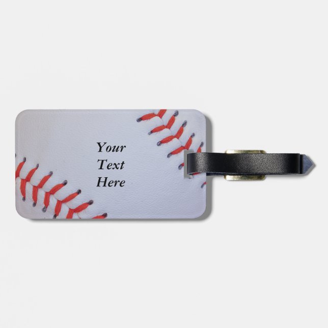 Baseball luggage text tag (Back Horizontal)