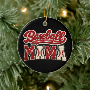 Baseball Mama Ceramic Tree Decoration