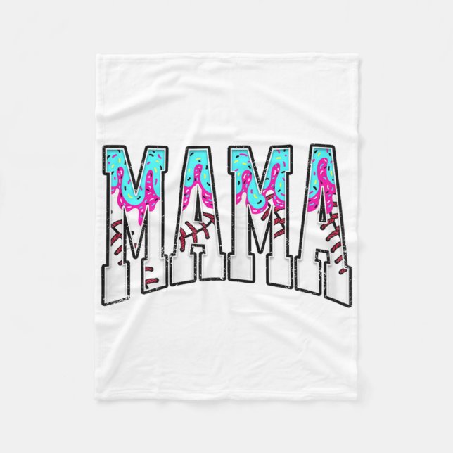 Baseball Mama Coquette Bow Game Day Baseball Mum M Fleece Blanket (Front)