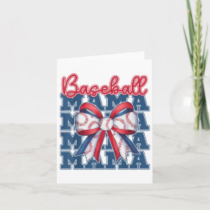 Baseball Mama Coquette Bow Sport Mum Mothers Day  Card
