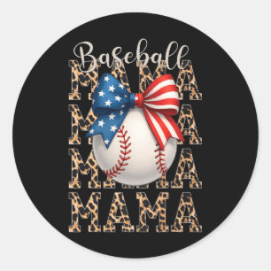 Baseball Mama Game Day Baseball Usa 4th Of July Mo Classic Round Sticker