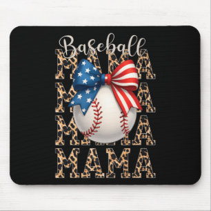 Baseball Mama Game Day Baseball Usa 4th Of July Mo Mouse Pad
