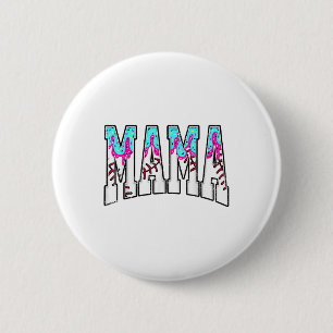 Baseball Mama Ice Cream Drip With Sprinkles Baseba 6 Cm Round Badge