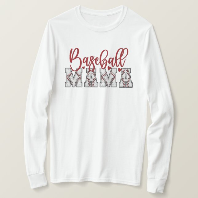 Baseball Mama Long Sleeve  T-Shirt (Design Front)