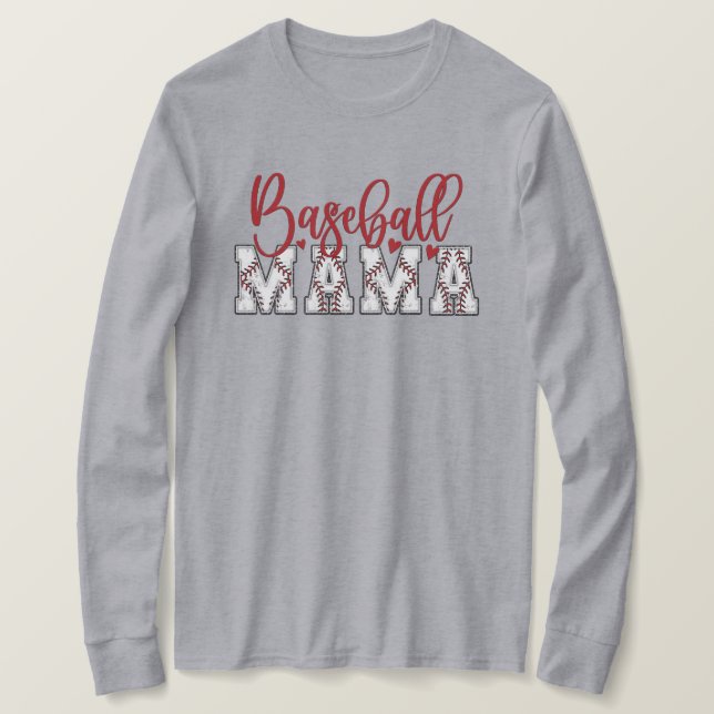Baseball Mama Long Sleeve  T-Shirt (Design Front)