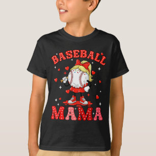 Baseball mama sports mom baseball valentine drip T-Shirt