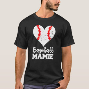 Baseball Mamie Baseball Heart Grandma Mamie T-Shirt