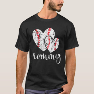 Baseball Mammy Heart Ball  Proud Grandma Mother s  T-Shirt
