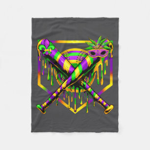 Baseball Mardi Gras Carnival Party Mask Ice Cream  Fleece Blanket