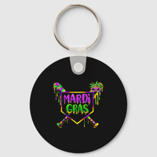 Baseball Mardi Gras Carnival Party Mask Ice Cream Key Ring