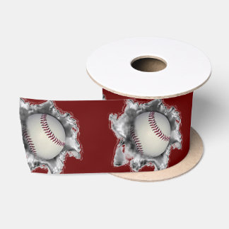 Baseball Maroon Satin Ribbon