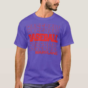 Baseball Maryland in Modern Stacked Lettering T-Shirt