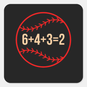 Baseball Math Sports Player Lover Coach Graphic Square Sticker