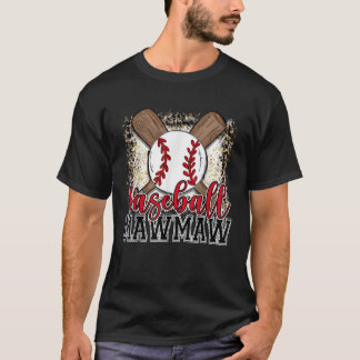 Baseball Mawmaw Leopard Baseball Lovers Family Mat T-Shirt