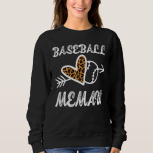 Baseball Memaw Proud Baseball Family Leopard Bigge Sweatshirt