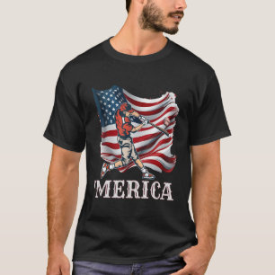 Baseball Merica Patriotic 4th July American Flag 1 T-Shirt