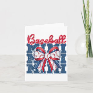 Baseball Mimi Coquette Bow Sport Mum Mothers Day  Card