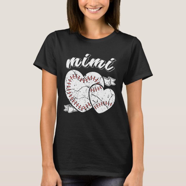 Baseball Mimi Heart Ball Cool Baseball Proud Grand T-Shirt (Front)