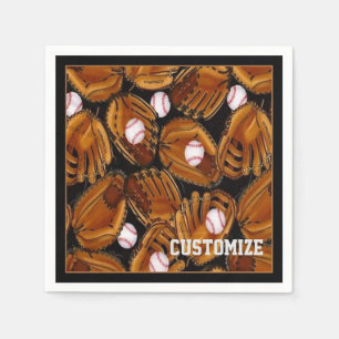 Baseball Mitts Pattern Napkins