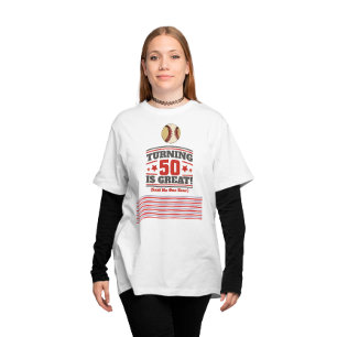 Baseball mom 50th Birthday   T-Shirt