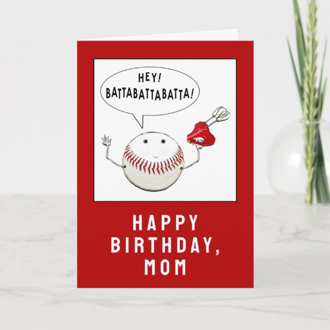 Baseball Mom Birthday Card (Front)
